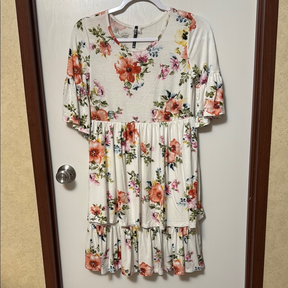 Moa Collection USA Floral Ruffle Sleeve Dress Size S